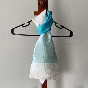 Silk Blue and White Scarf